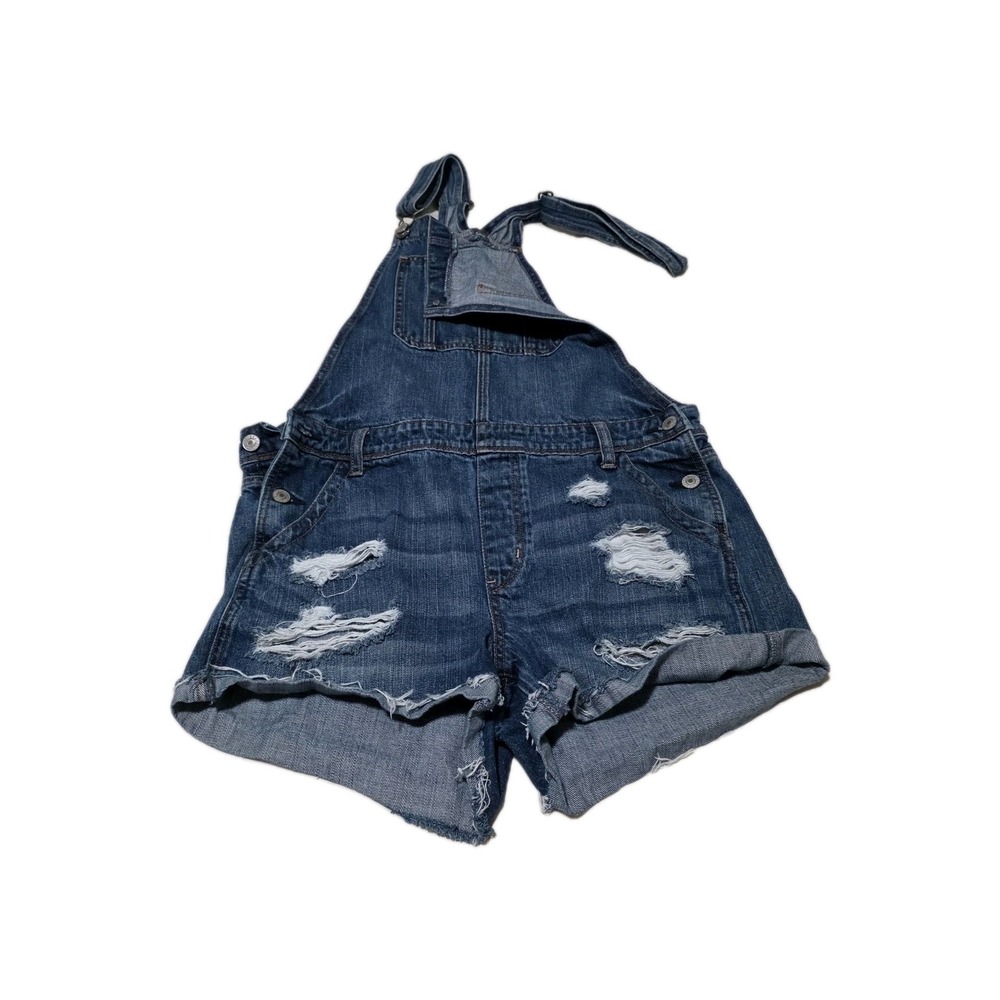 American Eagle Overalls Denim Medium TomGirl Shortalls Y2K 90s‎ Retro Read*